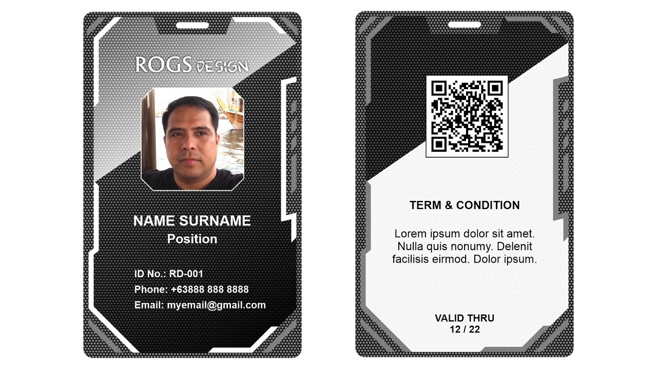 How to Make Black & White ID Card with QR Code Using CorelDraw