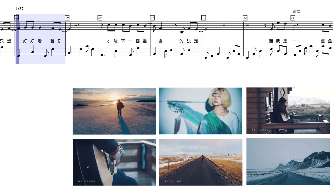 [獨奏動態琴譜] Piano 怕胖團PAPUN BAND 《 魚 》