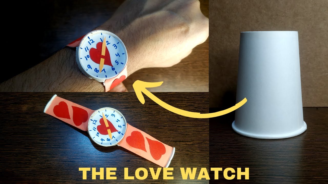 Valentine special || Diy paper cup craft || valentine gift idea || how to make paper cup watch