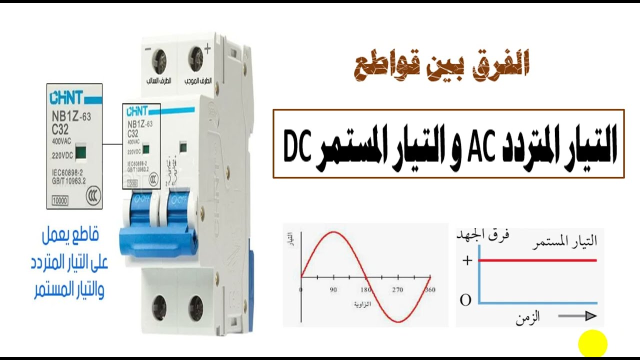 الفرق بين قواطع التيار المتردد AC وقواطع التيار المستمر DC