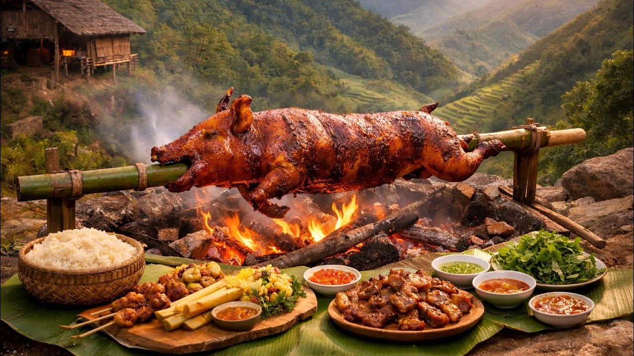 Ẩm Thực Tây Bắc: Lợn Bản Quay Giòn Rụm