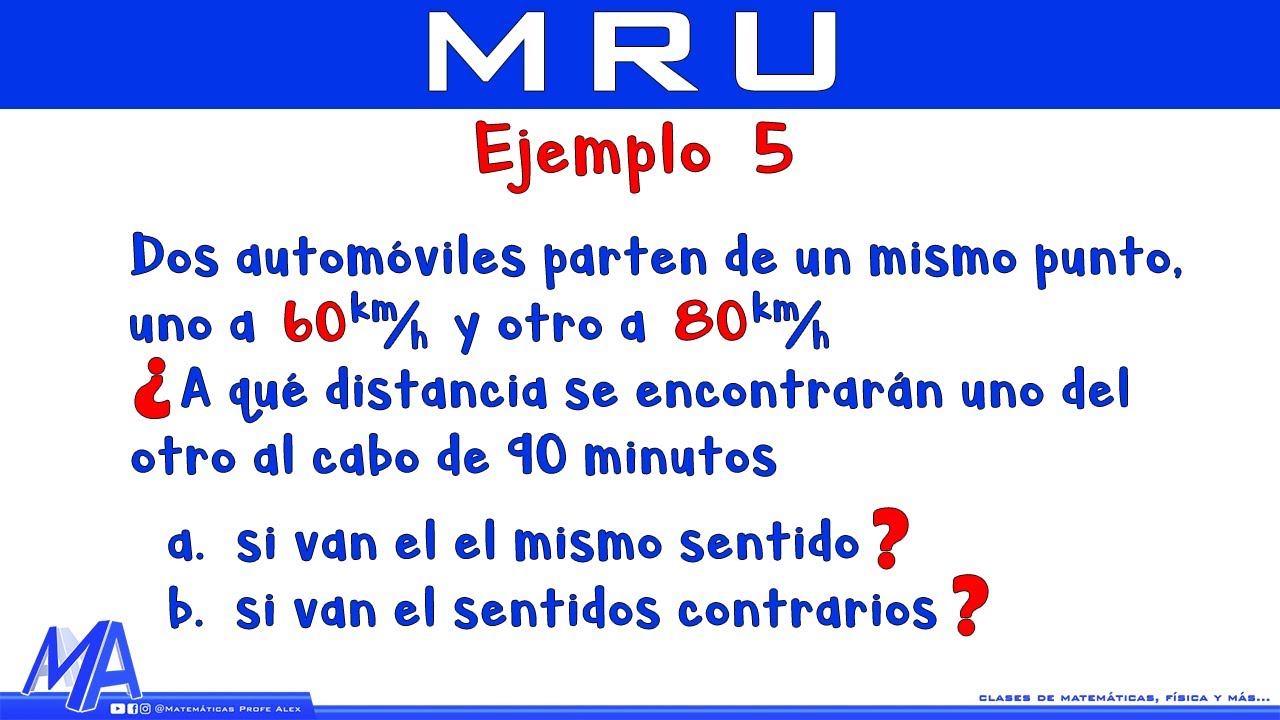 Movimiento Rectilíneo Uniforme MRU | Ejemplo 5