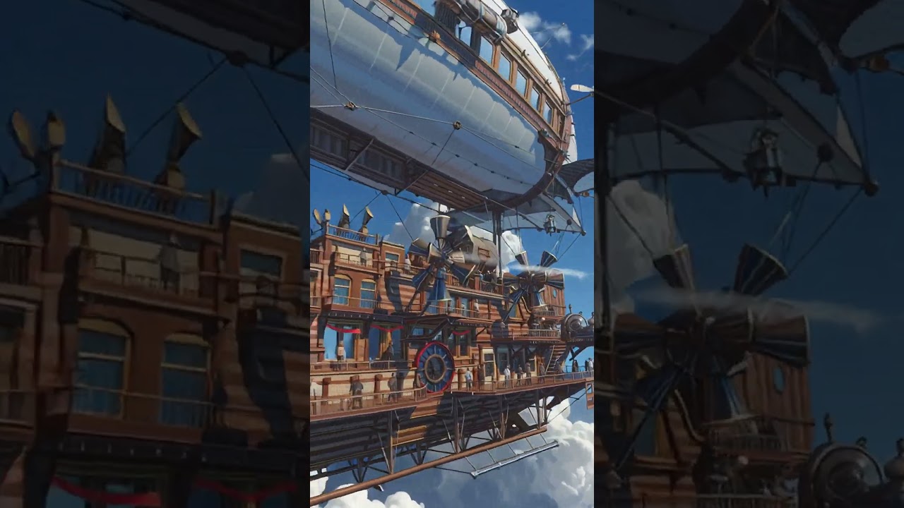 The Sky's Guardian: A Breathtaking AI Steampunk Airship! ⚙️💨