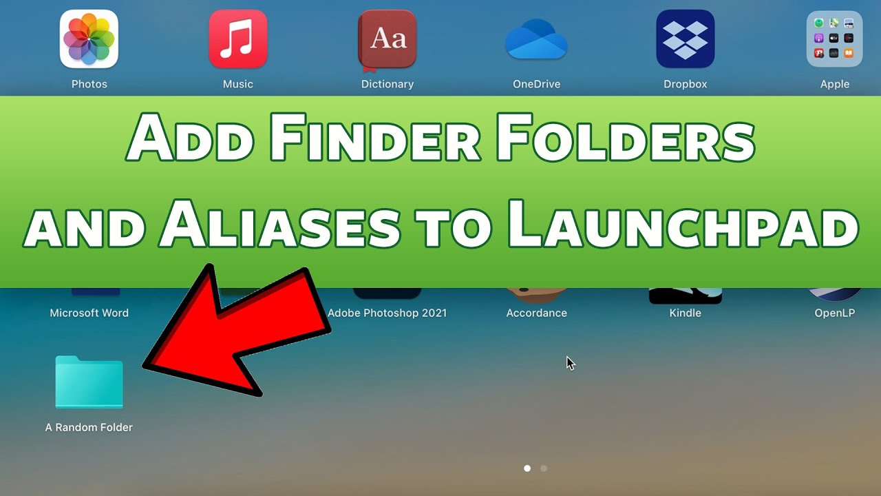 MacOS- Add finder folders and shortcuts (aliases) in Launchpad