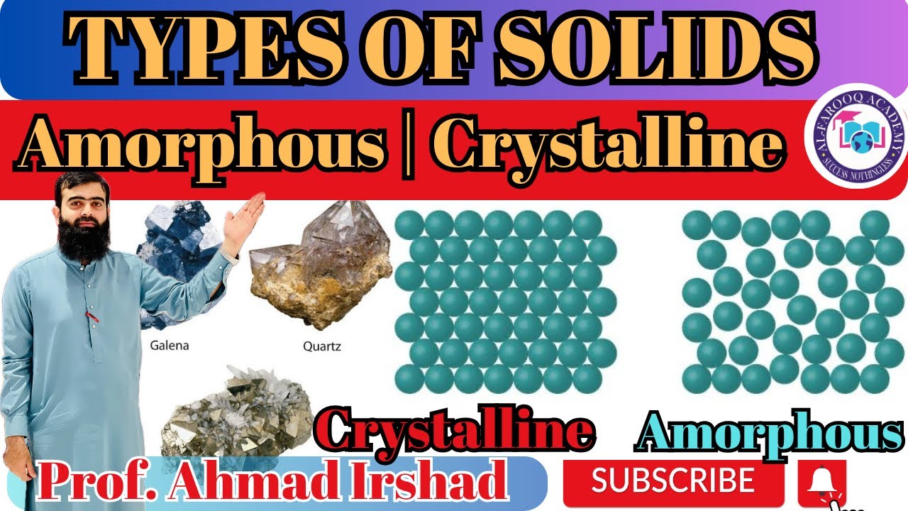 5.8 Types of Solids | Crystalline | Amorphous |Density| Melting Point | Rigidity |Class 9 |Chemistry