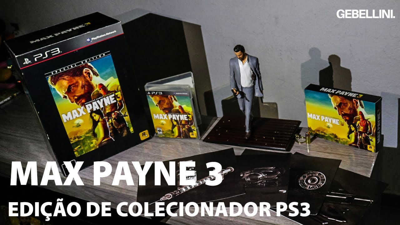 MAX PAYNE 3 EDIÇÃO DE COLECIONADOR PS3 - UNBOXING  - GEBELLINI