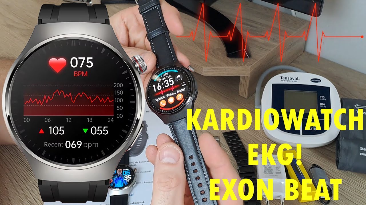 Zegarek kardiologiczny z EKG! Ciśnienie, puls, cukier we krwi, SOS! Męski Kardiowatch EKG Exon Beat.