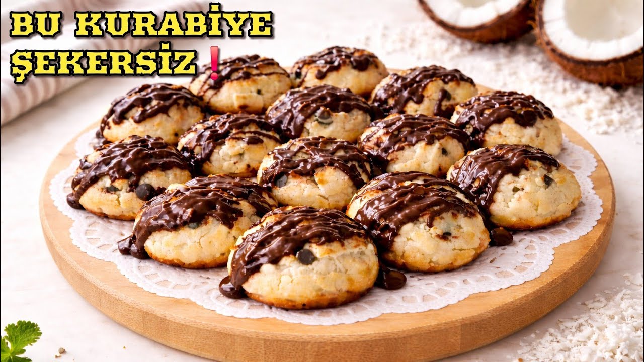 ŞEKER YOK ❗UN YOK❗YUMURTA YOK 🪷 Hindistan Cevizli KURABİYE 