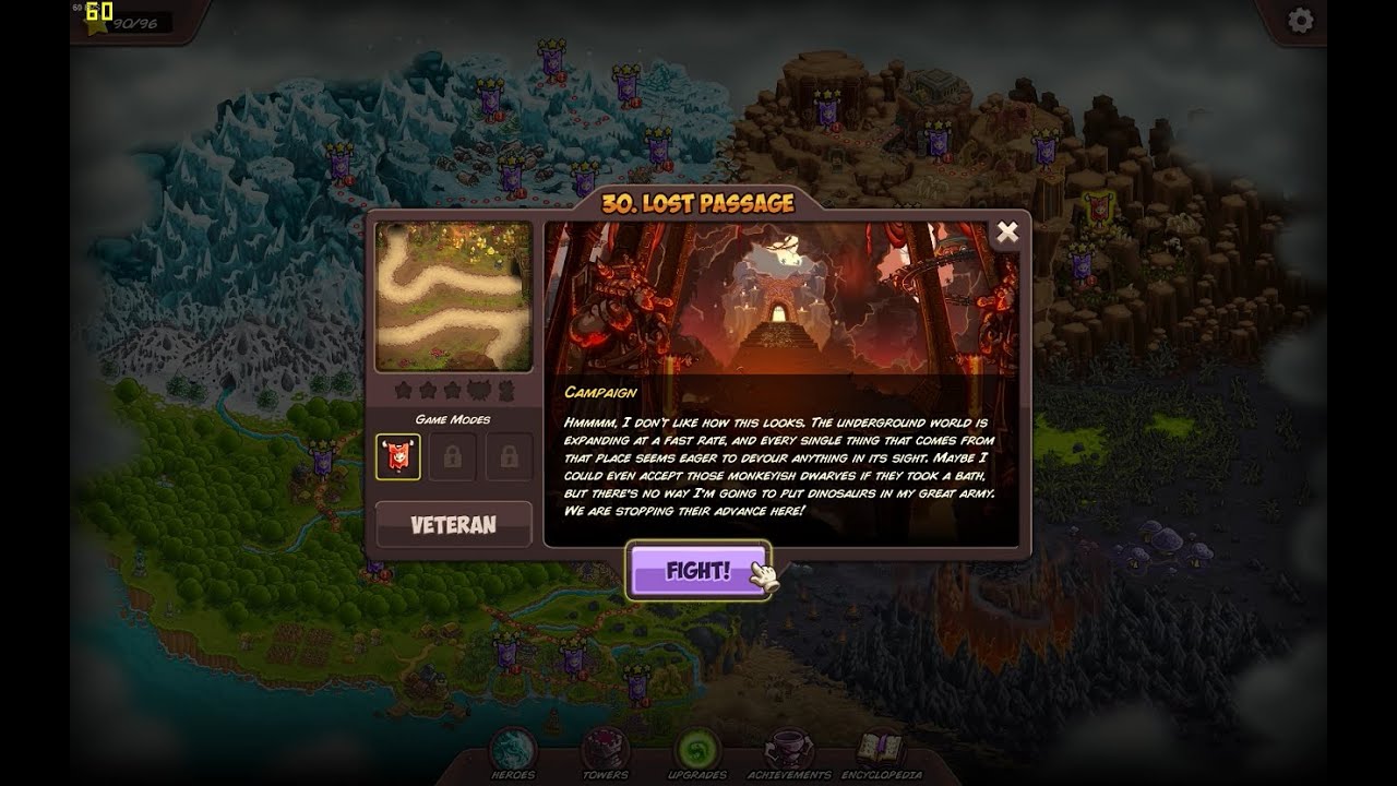 Kingdom Rush Vengeance Lost Passage Veteran 3 Stars