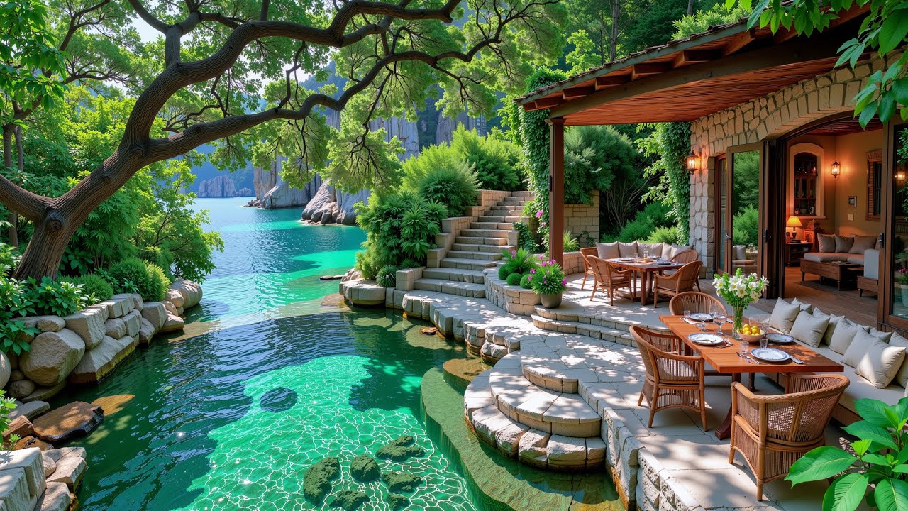 Soothing Jazz Instrumental at a Seaside Café 🌞 Relaxing Piano Jazz for Study, Work & Relaxation