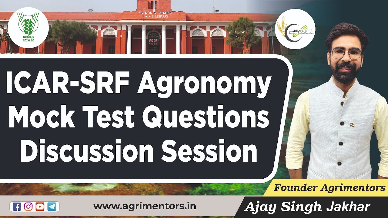 ICAR SRF Agronomy Important Questions | ICAR AIEEA 2024 Exam | Ajay Sir