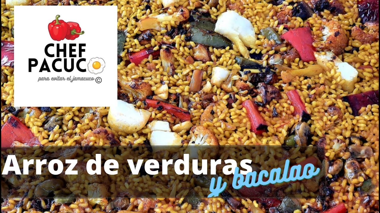 Paella de verduras y bacalao Chef Pacuco