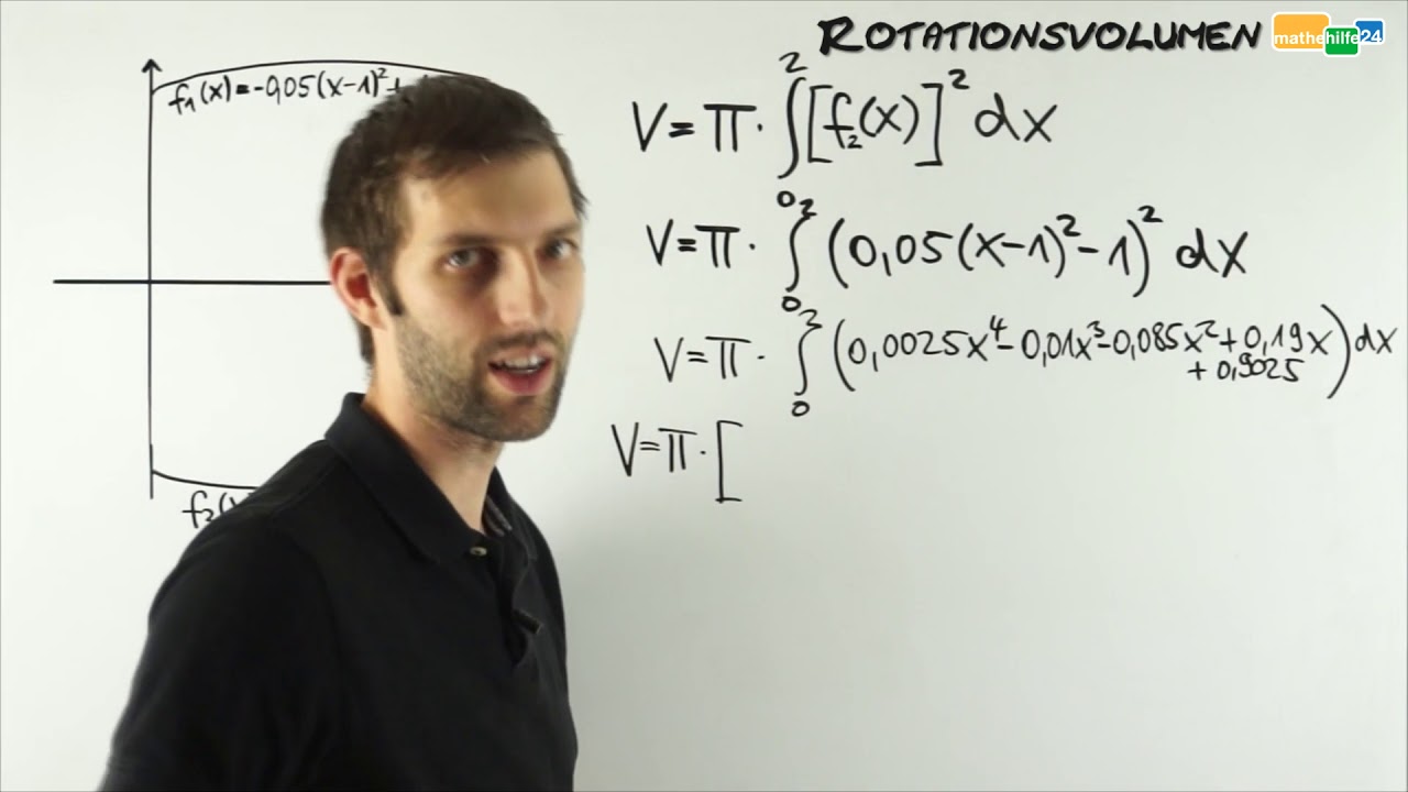 Rotationsvolumen, Integralrechnung bei Rotationskörper, Anwendungsbeispiel Trommel