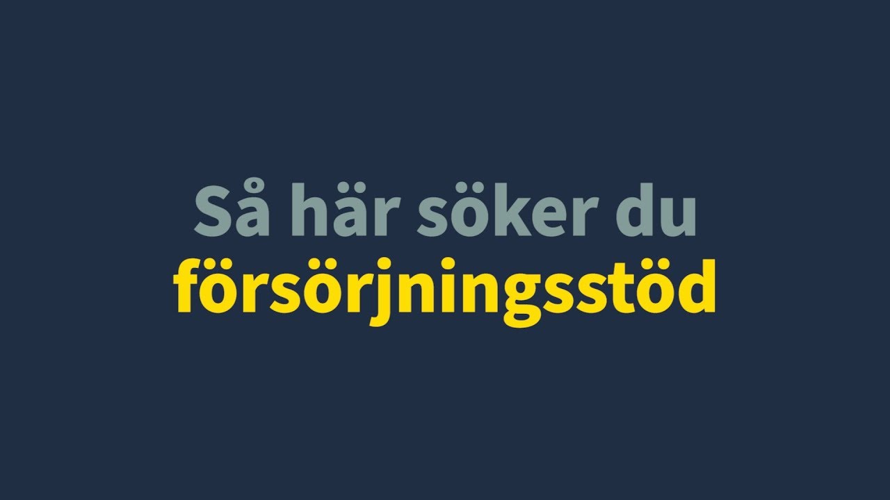 Så här söker du försörjningsstöd