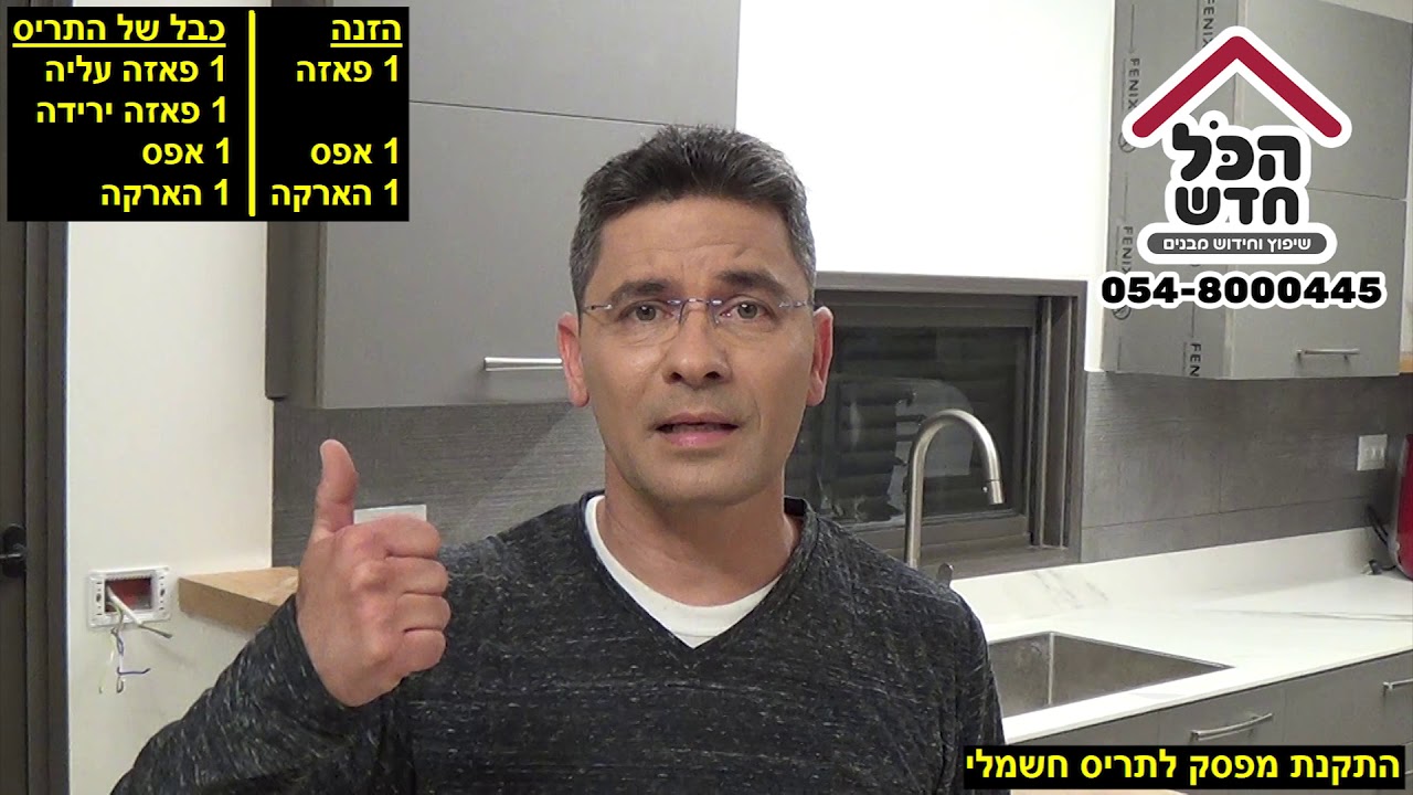 התקנת מתג לתריס חשמלי, התקנת מפסק לויטרינה חשמלית, כולל הסבר על סוגי מתגים שונים לתריס חשמלי
