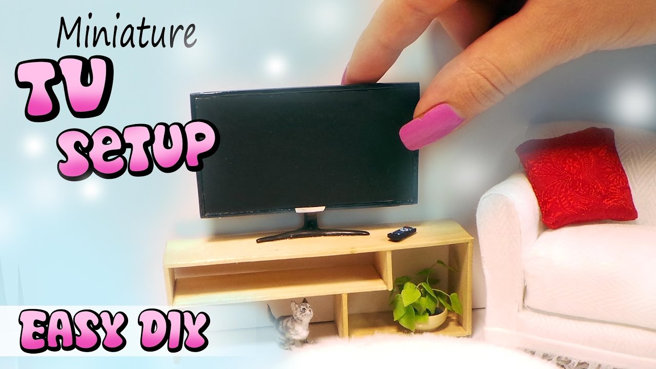Easy Miniature/Doll TV, Remote & Stand Tutorial // DIY dollhouse