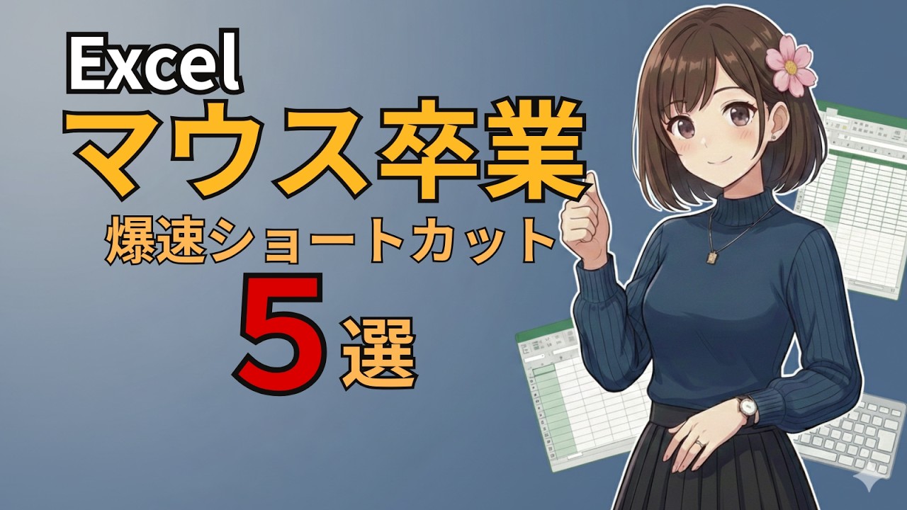 【Excel】マウス卒業！爆速ショートカット5選｜作業効率が一気に上がる