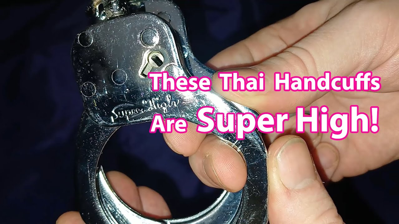 🇹🇭 Thailand Super High single locking police handcuffs - Very shiny!