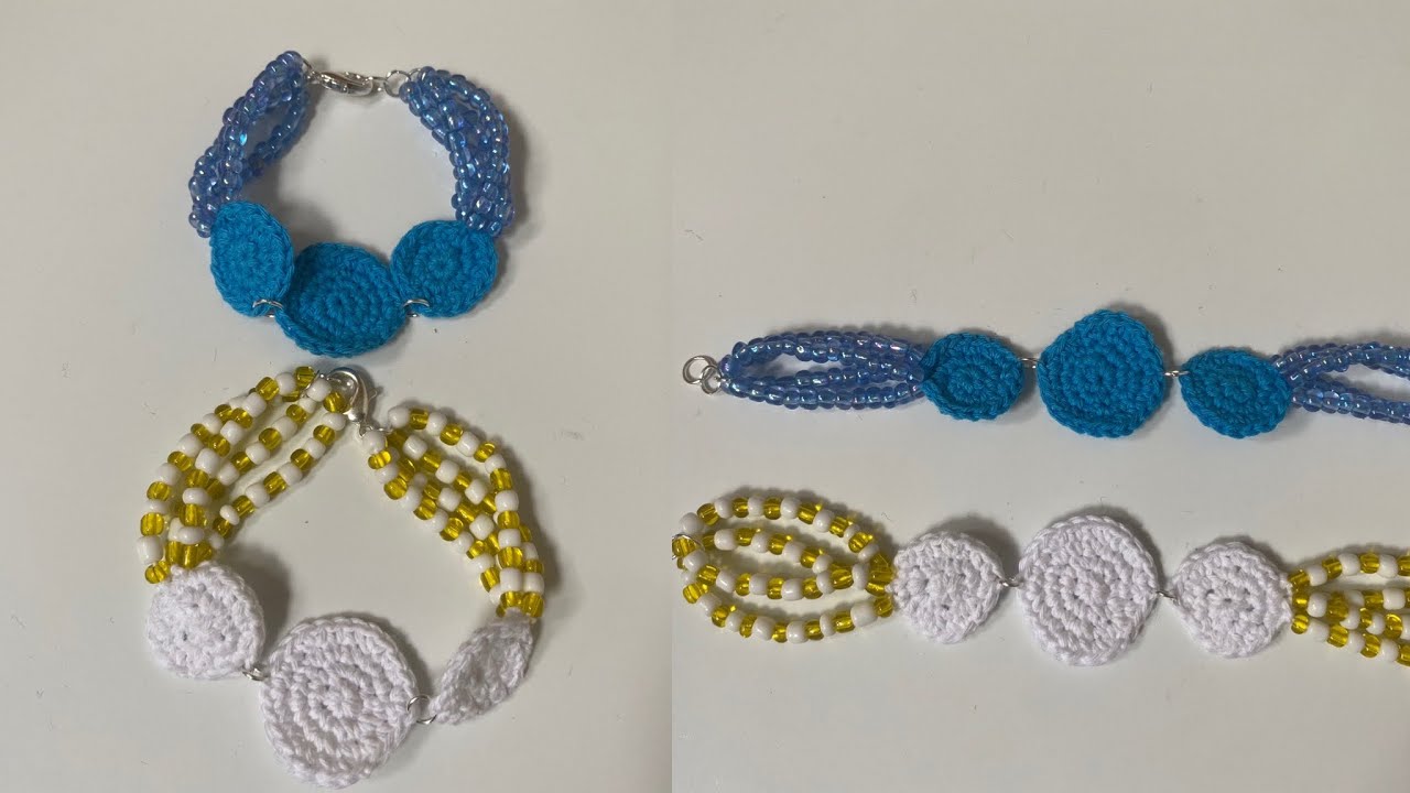 Bracelet au crochet avec perles