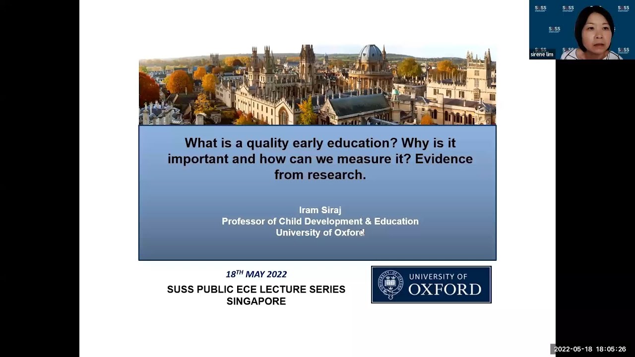 Professor Iram Siraj | SUSS Public Lecture Series 2022 on Early Childhood Care and Education