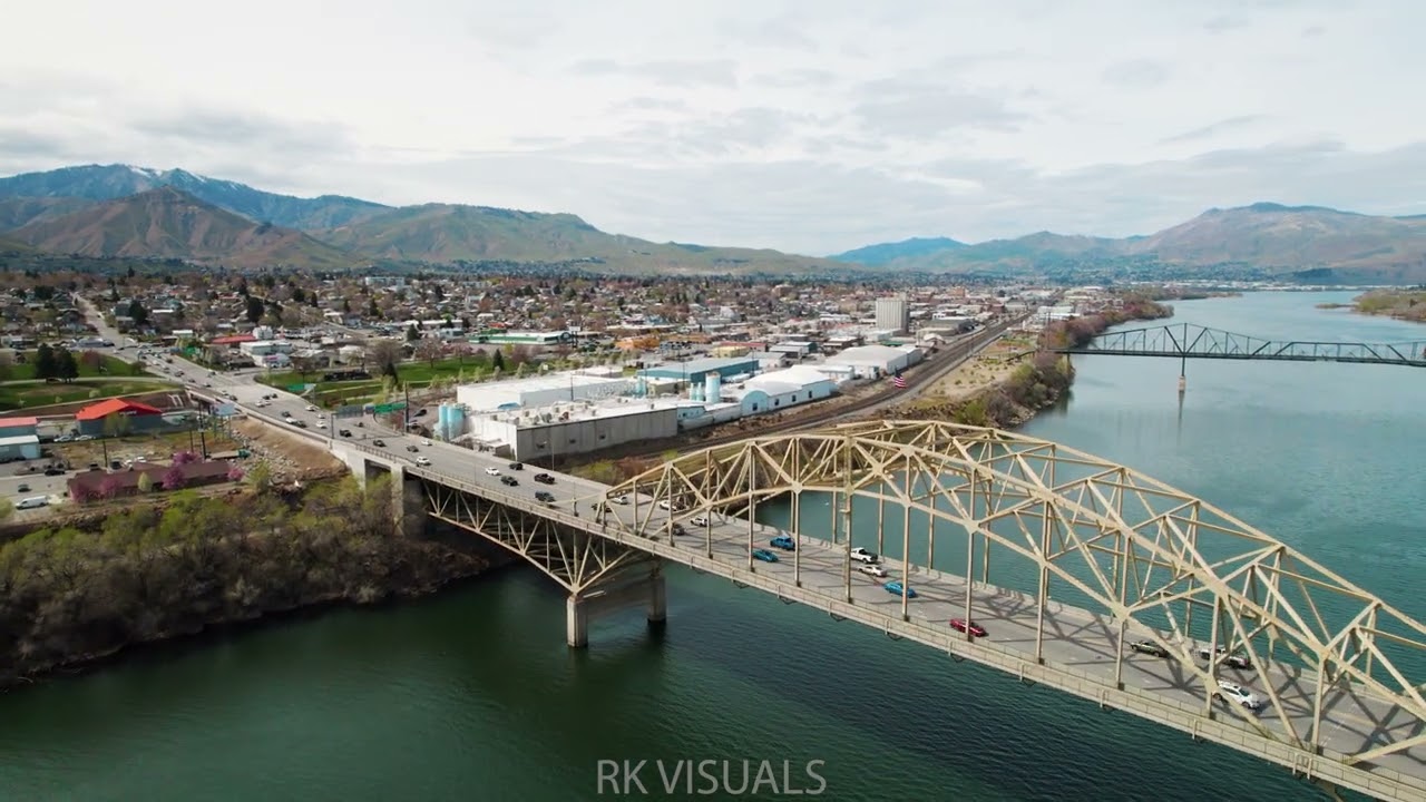 Wenatchee Valley and Columbia River Drone Footage 4K UHD