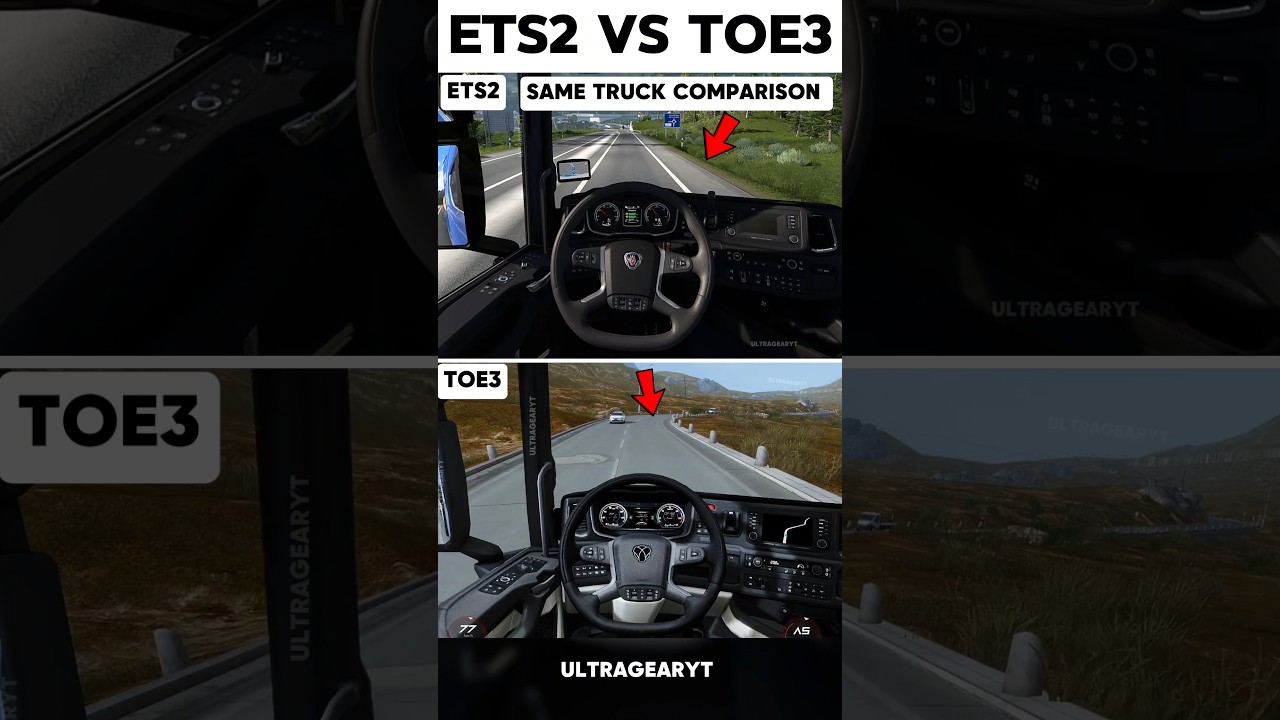 Euro truck simulator 2 vs truckers of Europe 3 same truck comparison part 3