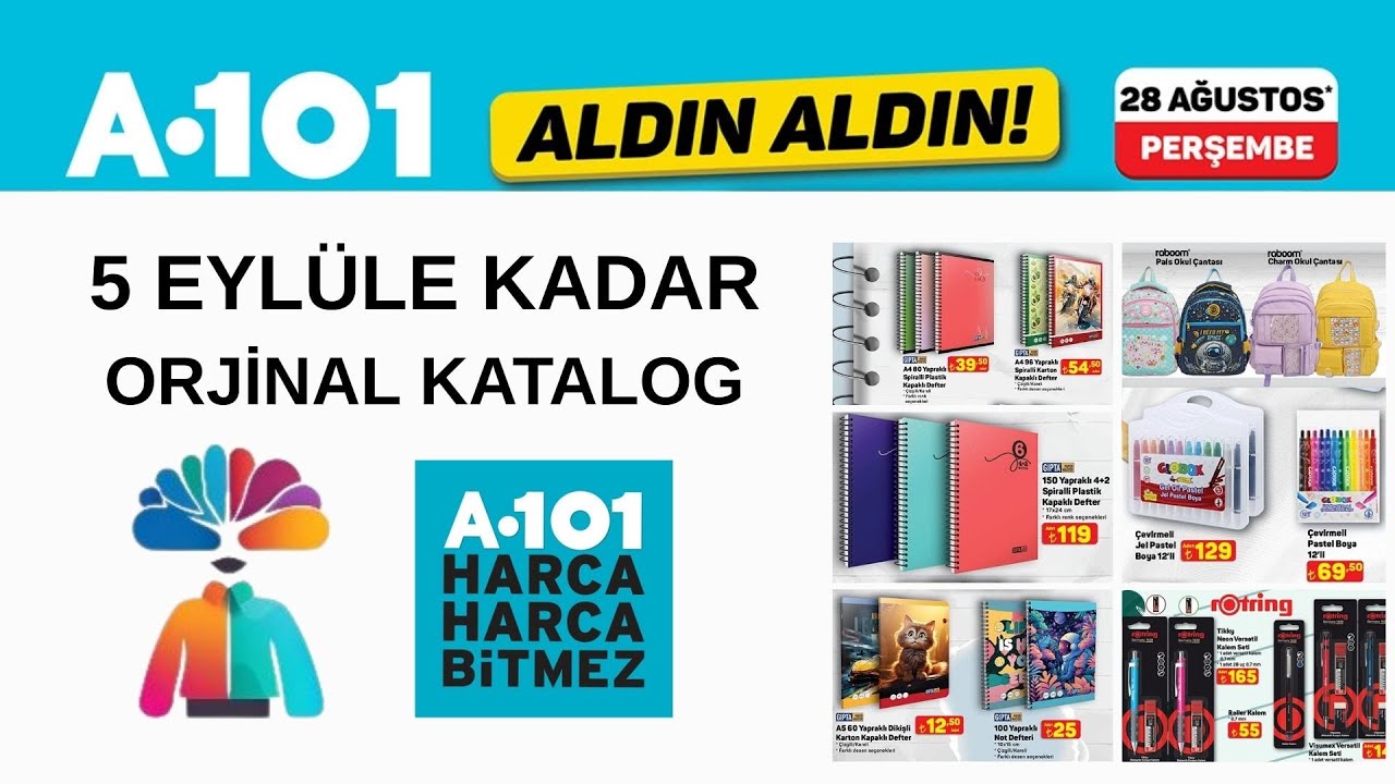A101 | 5 EYLÜLE KADAR İNDİRİMLİ KIRTASİYE ÜRÜNLERİ | OKULA DÖNÜŞ | ORJİNAL KATALOG | SESLİ ÖZET