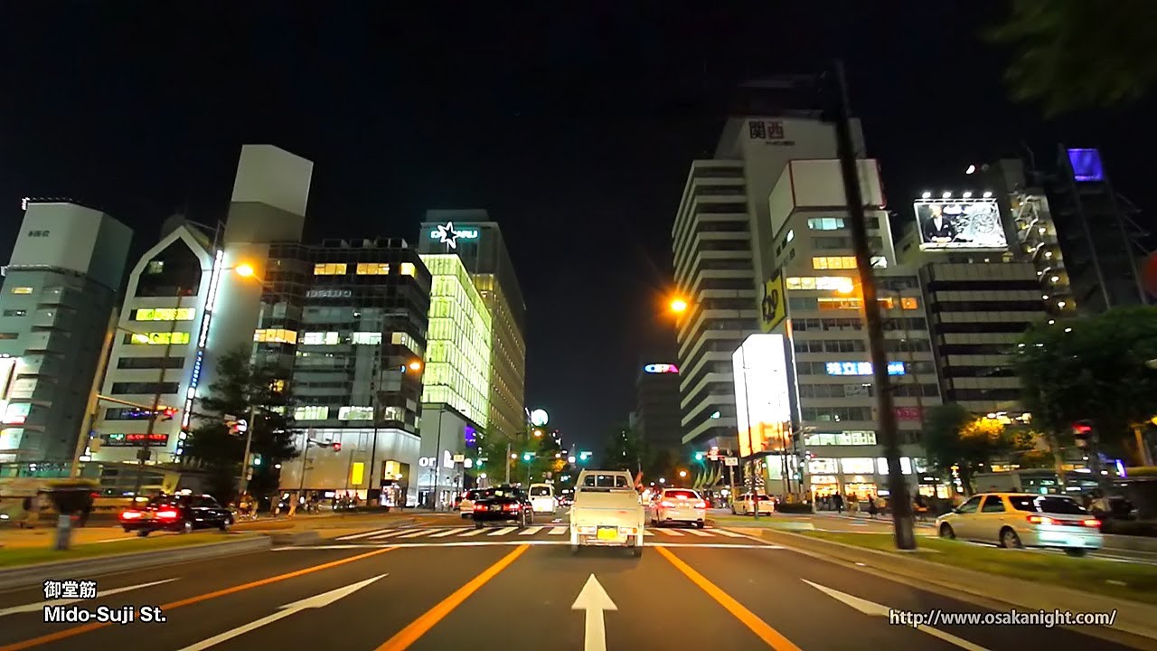 大阪都心夜景ドライブ 御堂筋･梅田･難波･天王寺 Osaka Urban Night Drive