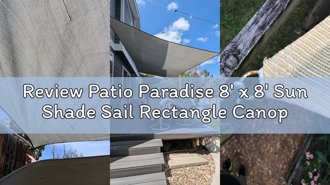 Review Patio Paradise 8' x 8' Sun Shade Sail Rectangle Canopy Patio Cover Sunlight Block Awning Heav
