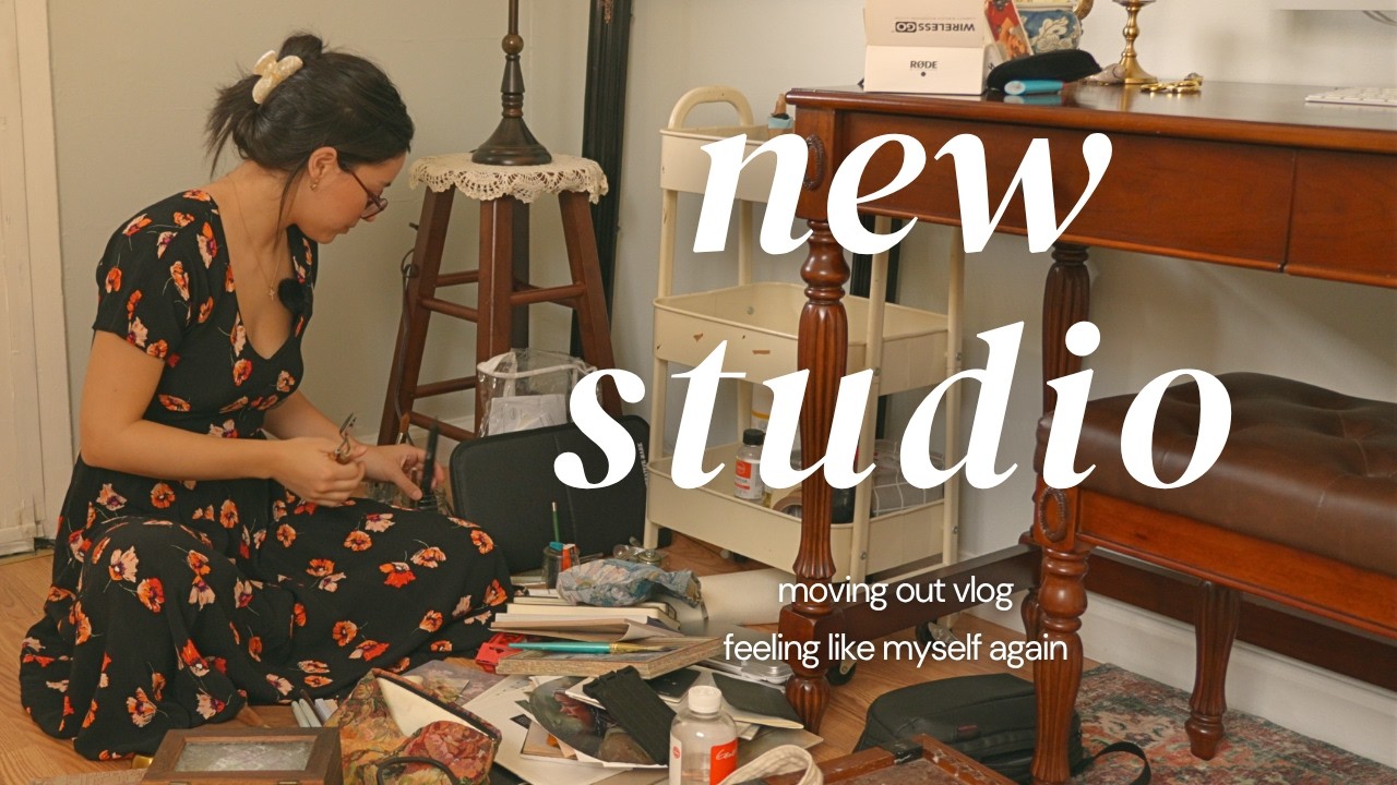 Moving into my new art studio ✨ painting flowers, chatting and lots of unpacking 💕
