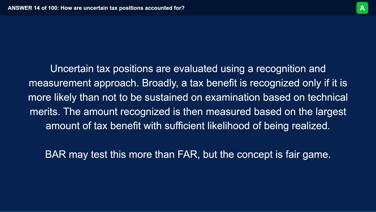 CPA FAR/BAR: Accounting & Financial Reporting — Transactions and Technical Accounting
