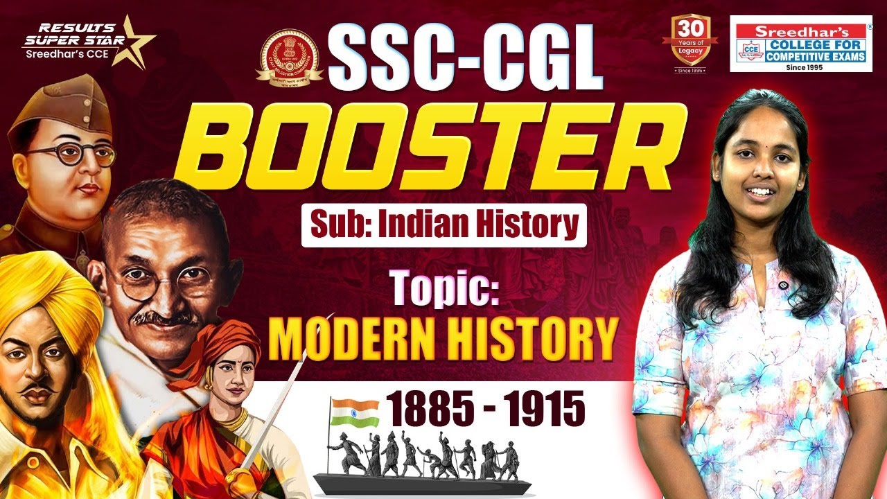 🔴 SSC CGL BOOSTER | INDIAN HISTORY | MODERN HISTORY 1885 - 1915 | NEELA MADAM