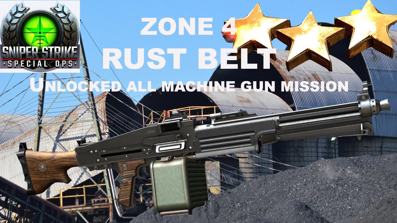 Campaign Zone 4 Rust Belt Unlocked all Machine Gun mission Sniper Strike Special Ops(iOS & Android)