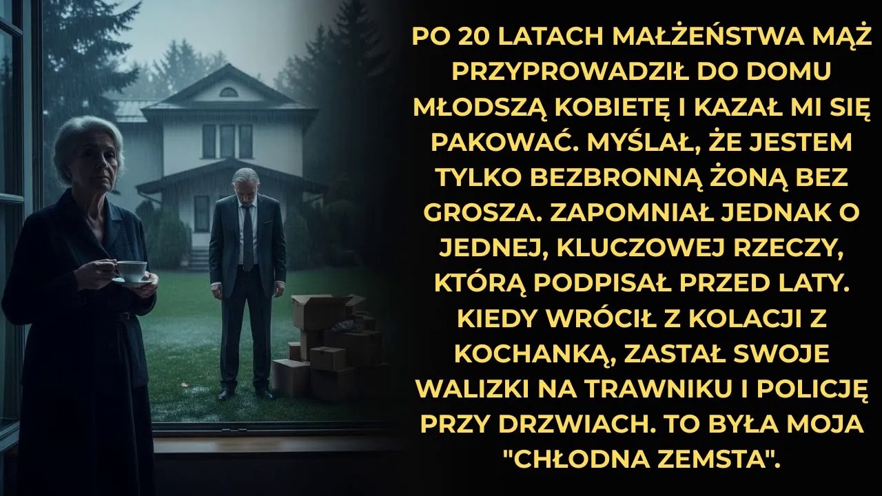 Mąż rzucił mnie dla kochanki i powiedział: 'Zostaniesz z niczym'. Śmiałam się, podpisując nakaz jego