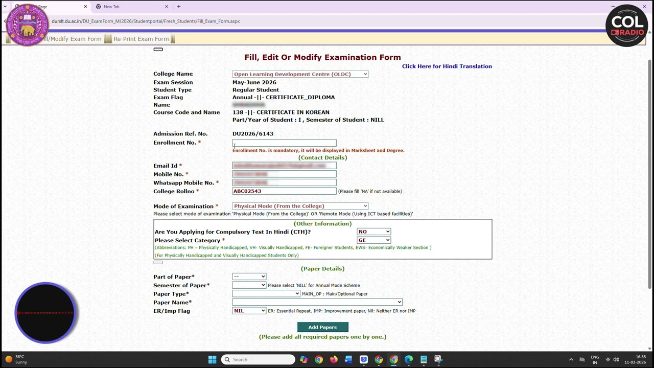 How to Register & Fill Foreign Language Exam Form Correctly | Step-by-Step Guide #dusol