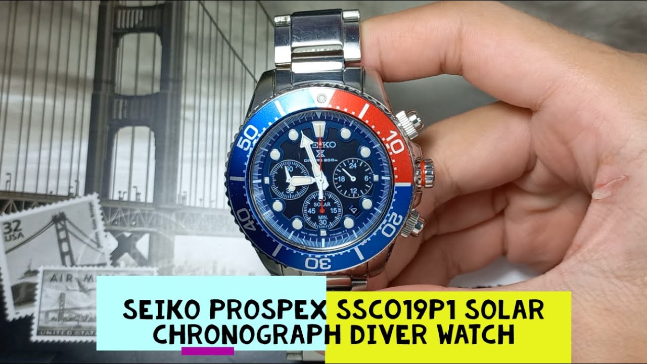 Seiko Solar SSC019P1 Blue Dial Chronograph Divers 200M