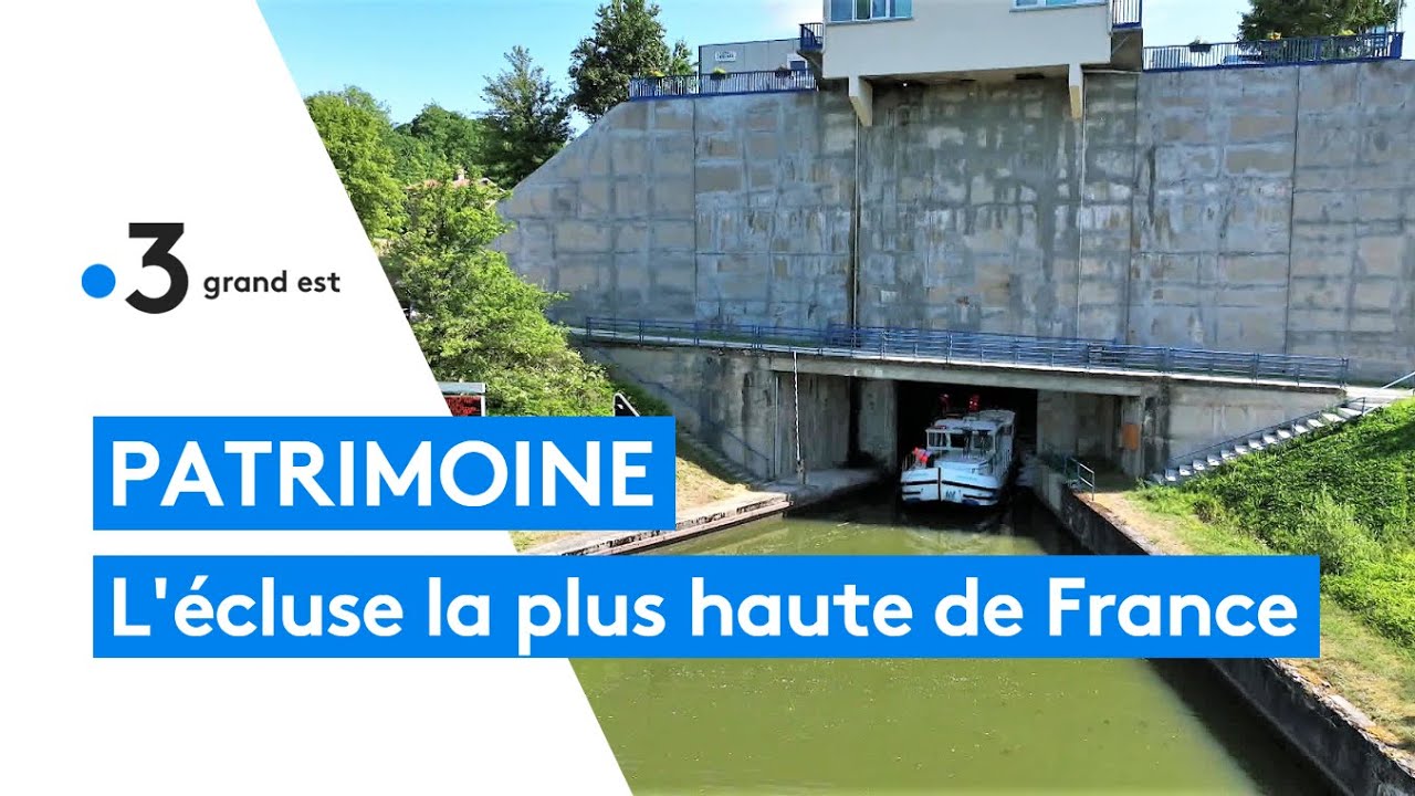 Voici l'écluse la plus haute de France, avec 16 m de chute et un volume de 3.600 m³ d'eau