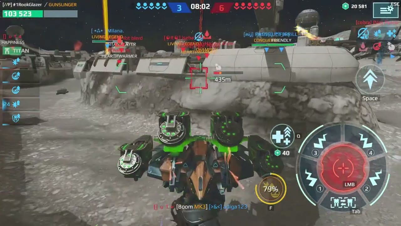 Fafnir finds a safe spot from boom/bash/pow weapons and sucessfully ragebaits Boom teth | War Robots