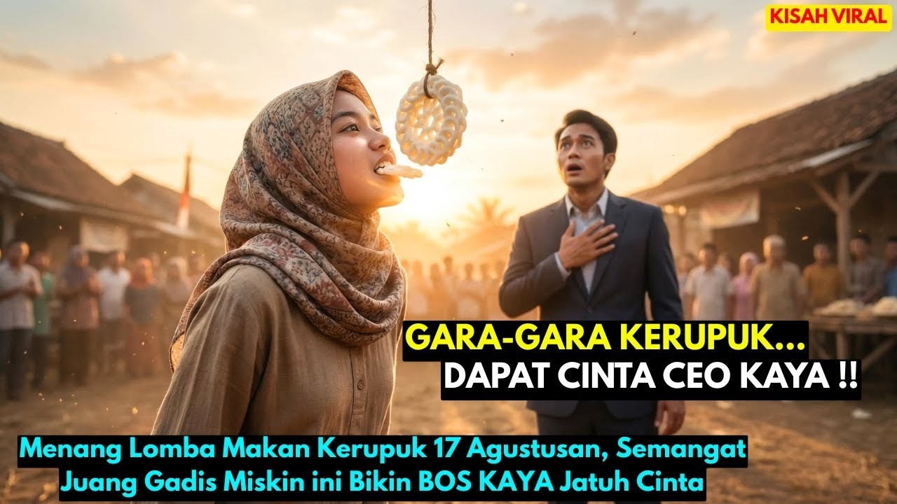 Menang Lomba Makan Kerupuk 17 Agustusan, Semangat Juang Gadis Miskin ini Bikin BOS KAYA Jatuh Cinta.