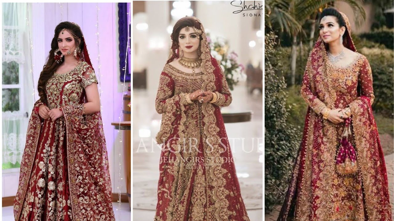 Bridal Barat dress design/Top Elegant Bridal dresses collection 2022,2023_Barat bridal Makeup ideas