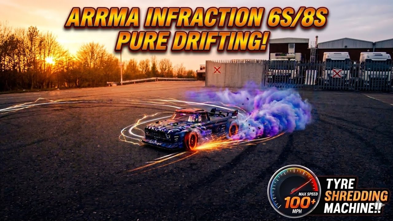 The best on Road RC Car! Arrma Infraction 6S & 8S Drifting and Tyre Destruction - Pure RC car action