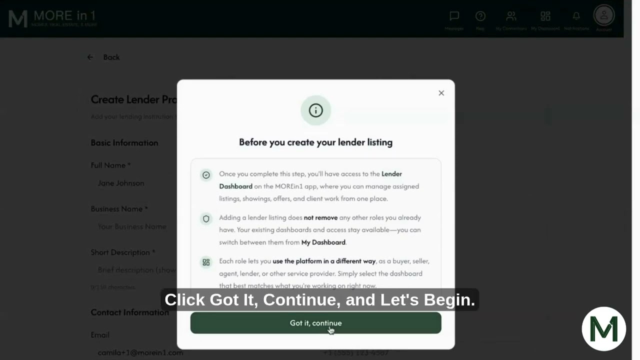 How to Create a Lender Profile