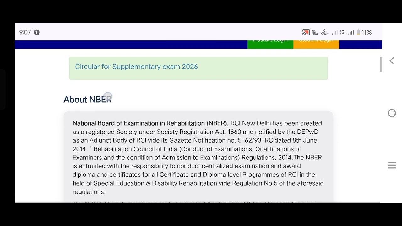 Forgot your Password & Exam form 2026 full details NBER RCI 2026