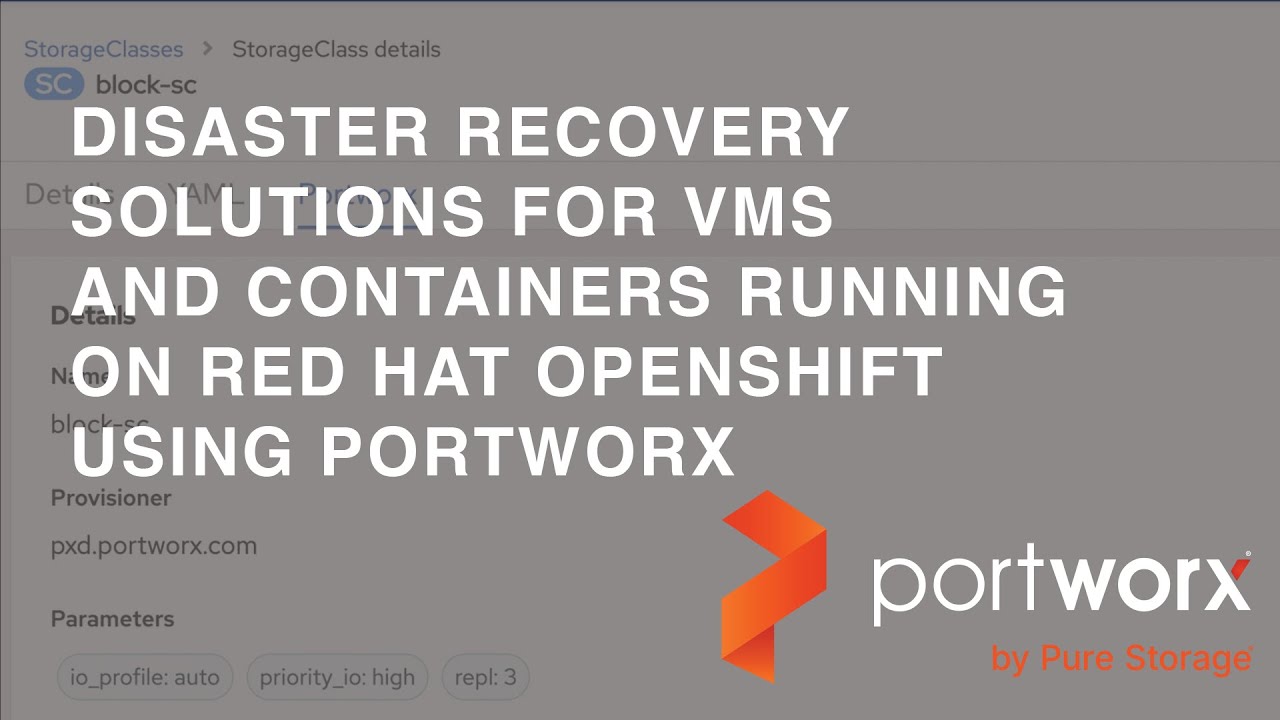 Disaster Recovery solution for OpenShift Virtualization using Portworx