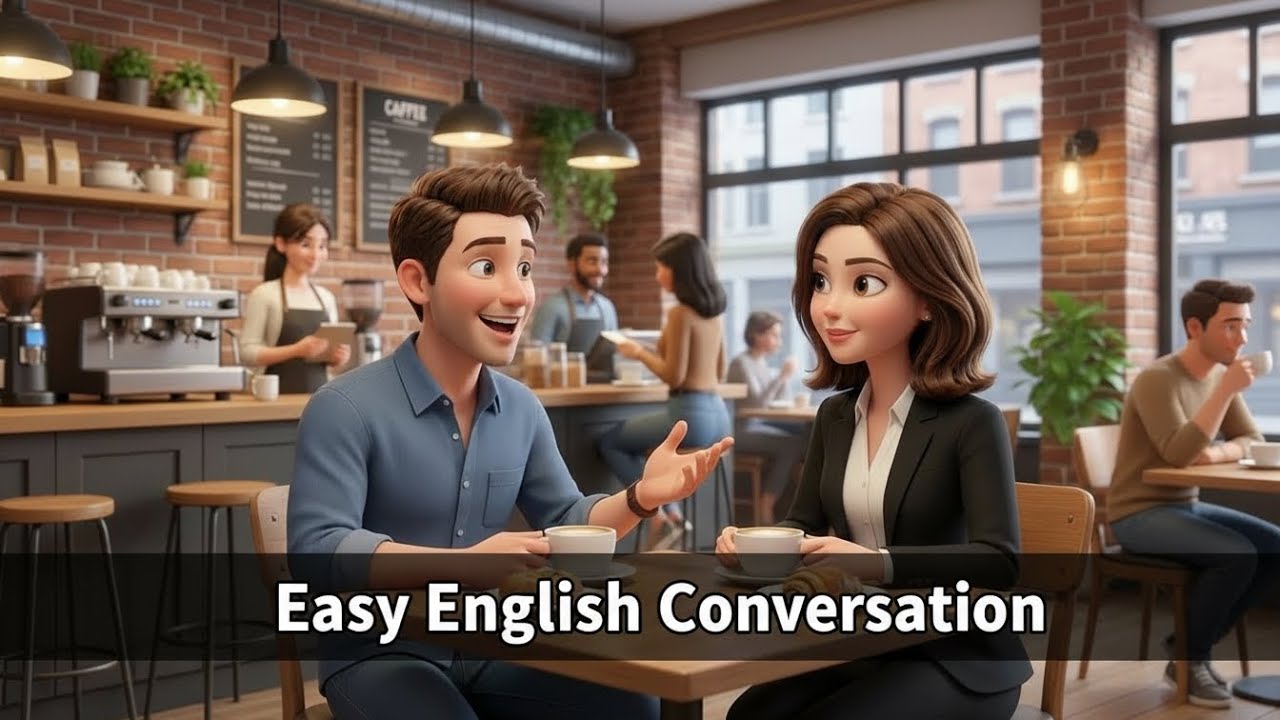 English Conversation at a Coffee Shop | Adam & Emily | Animated ESL Lesson