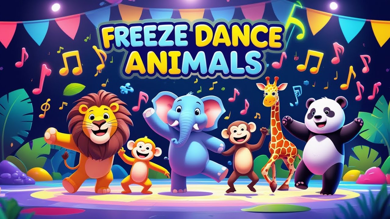 Freeze Dance Animals Song 🦁 | Dance, Move & Freeze! | Fun Animal Dance for Kids | Joy Jingle 