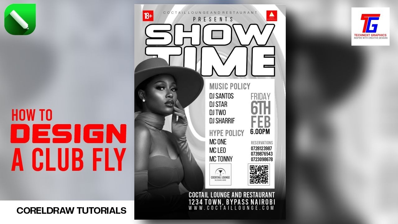HOW TO DESIGN A CLUB FLYER IN COREL DRAW | Step-by-Step Tutorial