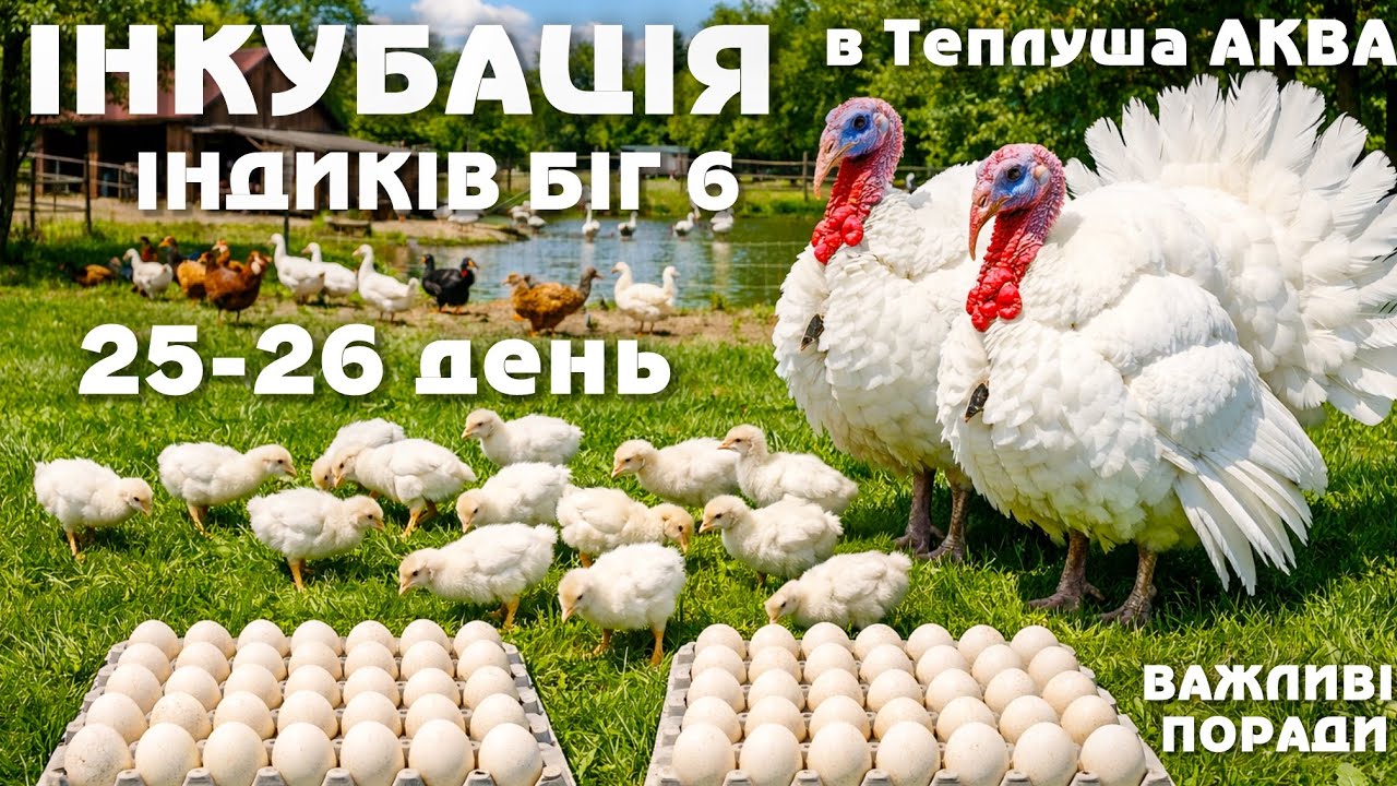 ІНКУБАЦІЯ Індик БІГ 6 🦃 25-26 ВАЖЛИВИЙ день, все потрібно робити ПРАВИЛЬНО, в Теплуша АКВА