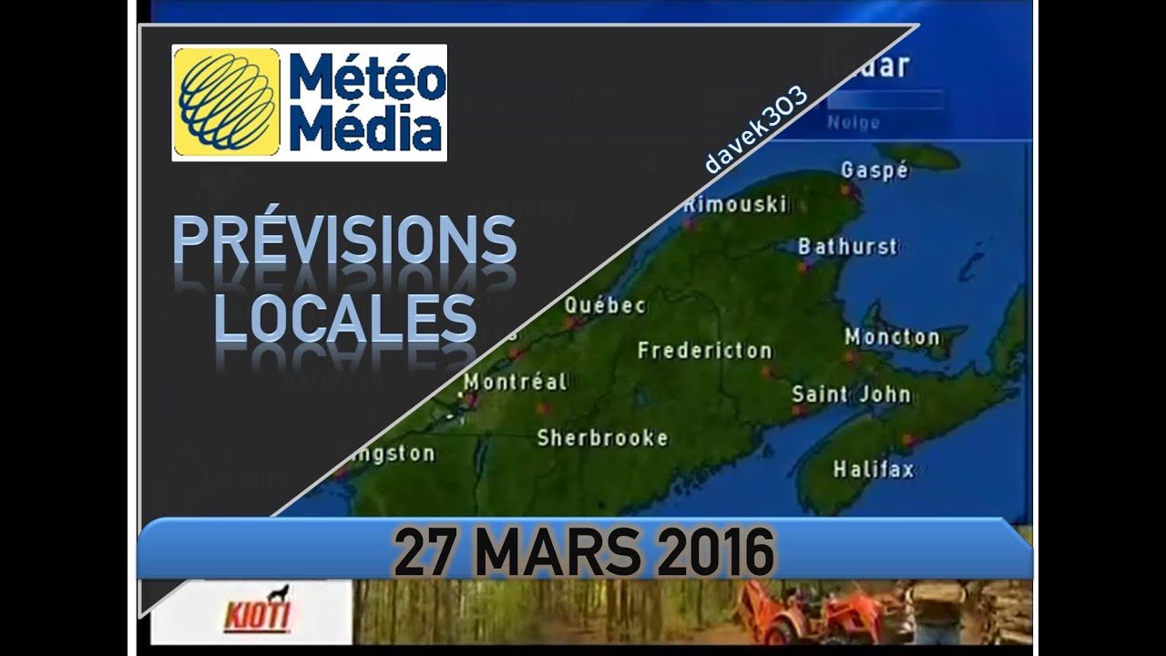 M&eacute;t&eacute;oM&eacute;dia Pr&eacute;visions Locales - 27 mars 2016