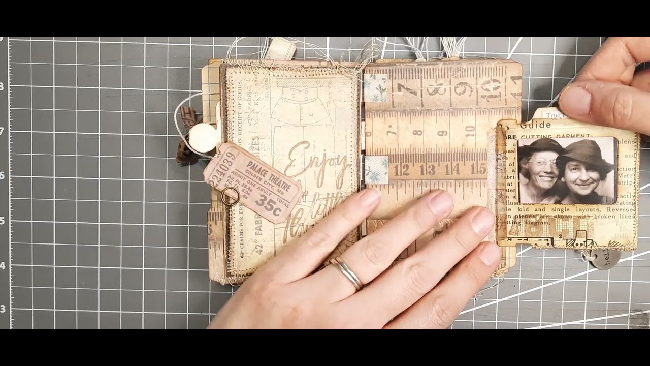 Junk journal flip through using tons of @timholtz  paper and ephemera & @ShabbySoul-Suzy technique